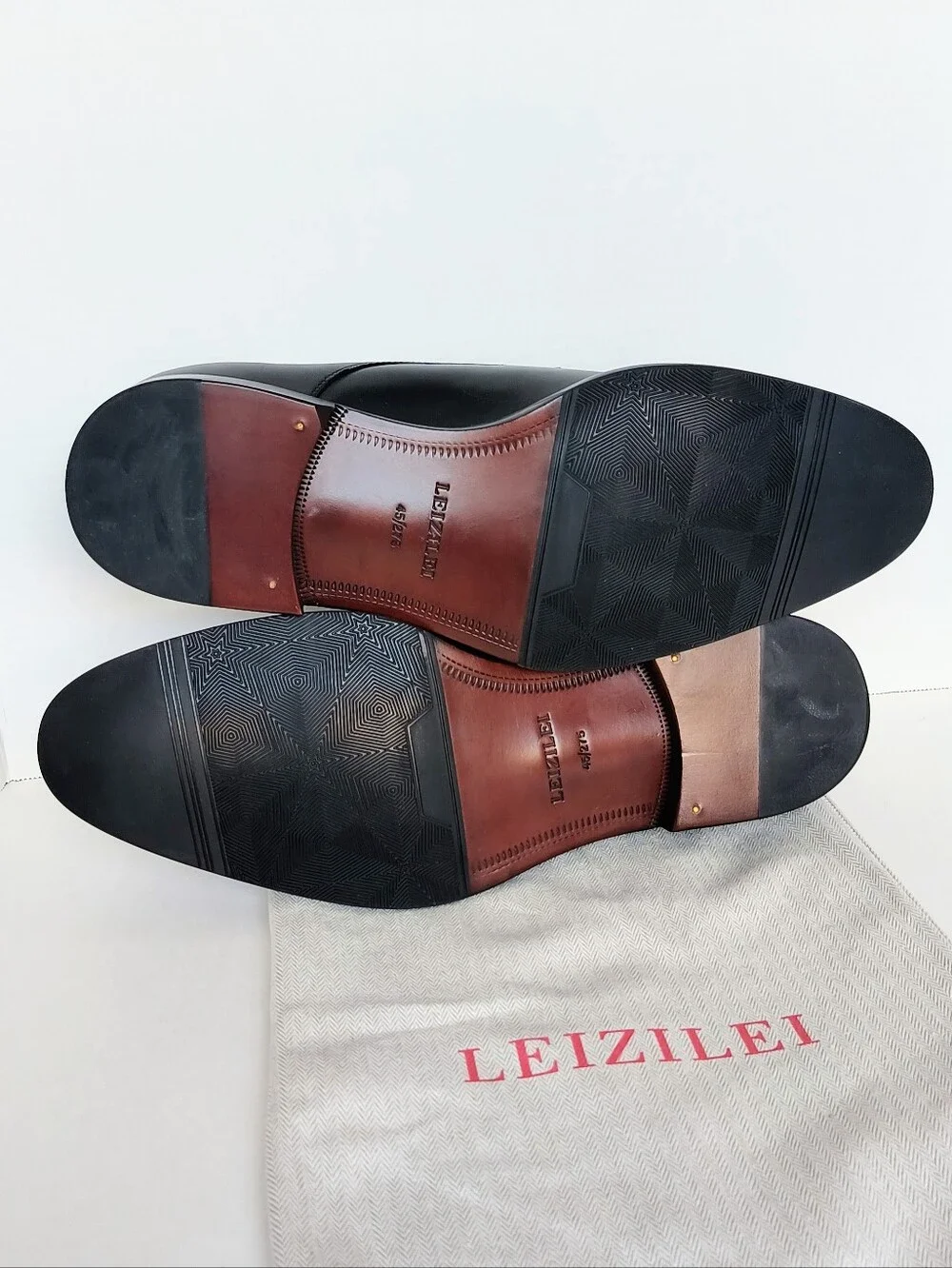 New w/Dust Bag Leizilei Genuine Cowhide Leather Lace-Up Derby Dress Oxfords